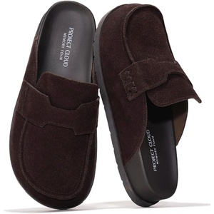 image:image100 Genuine Leather Slip On Womens Clogs  Fall Mules for Women 2026Maple Suede
