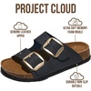 image:image100 Genuine Leather Cork Footbed Sandals Women Slides Sandals for WomenBlack Matte