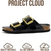 image:image100 Genuine Leather Cork Footbed Sandals Women Slides Sandals for WomenBlack Patent