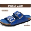 image:image100 Genuine Leather Cork Footbed Sandals Women Slides Sandals for WomenCobalt