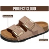 image:image100 Genuine Leather Cork Footbed Sandals Women Slides Sandals for WomenDust Pink Suede