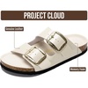 image:image100 Genuine Leather Cork Footbed Sandals Women Slides Sandals for WomenMarshmallow Leather