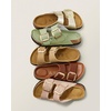 image:image100 Genuine Leather Cork Footbed Sandals Women Slides Sandals for WomenOffwhite