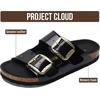 image:image100 Genuine Leather Cork Footbed Sandals Women Slides Sandals for WomenOnyx Leather