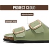 image:image100 Genuine Leather Cork Footbed Sandals Women Slides Sandals for WomenPistachio