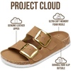 image:image100 Genuine Leather Cork Footbed Sandals Women Slides Sandals for WomenTan Leather