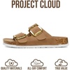 image:image100 Genuine Leather Cork Footbed Sandals Women Slides Sandals for WomenTan Leather