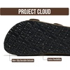 image:image100 Genuine Leather Cork Footbed Sandals Women Slides Sandals for WomenTaupe Suede