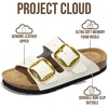 image:image100 Genuine Leather Cork Footbed Sandals Women Slides Sandals for WomenWhite Leather