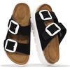 image:imageProject Cloud 100 Genuine Leather Platform Sandals Women GreecechunkyBlack Suede