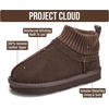 image:image100 Genuine Leather Kids slippers Slip On Shearling Lined Toddler slippersDark Chocolate Suede  Dreamon