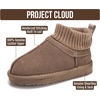 image:image100 Genuine Leather Kids slippers Slip On Shearling Lined Toddler slippersTaupe Suede  Dreamon