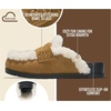 image:imageProject Cloud 100 Genuine Leather Girls Clogs  Fuzzy Clogs for GirlsChestnut Suede
