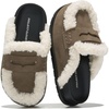 image:imageProject Cloud 100 Genuine Leather Girls Clogs  Fuzzy Clogs for GirlsMushroom Suede