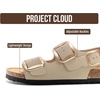 image:image100 Genuine Leather Ankle Strap Footbed Sandals Women Slingback SandalsBeige Leather