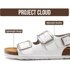 image:image100 Genuine Leather Ankle Strap Footbed Sandals Women Slingback SandalsWhite Leather