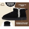 image:image100 Genuine Leather Girls Boots Water Resistant Ankle Boots for GirlsBlack Stitch