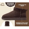 image:image100 Genuine Leather Womens Boots FurLined Booties Ankle Boots for WomenBitter Chocolate Suede