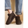 image:image100 Genuine Leather Womens Boots FurLined Booties Ankle Boots for WomenBrown Distressed