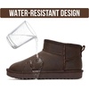 image:image100 Genuine Leather Womens Boots FurLined Booties Ankle Boots for WomenBrown Distressed