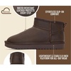 image:image100 Genuine Leather Womens Boots FurLined Booties Ankle Boots for WomenBrown Distressed