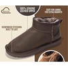 image:image100 Genuine Leather Womens Boots FurLined Booties Ankle Boots for WomenBrown Distressed
