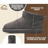 image:image100 Genuine Leather Womens Boots FurLined Booties Ankle Boots for WomenCharcoal Suede