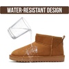 image:image100 Genuine Leather Womens Boots FurLined Booties Ankle Boots for WomenChestnut