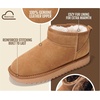 image:image100 Genuine Leather Womens Boots FurLined Booties Ankle Boots for WomenChestnut