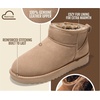 image:image100 Genuine Leather Womens Boots FurLined Booties Ankle Boots for WomenDesert Rose Suede