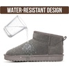 image:image100 Genuine Leather Womens Boots FurLined Booties Ankle Boots for WomenGrey