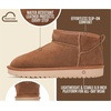 image:image100 Genuine Leather Womens Boots FurLined Booties Ankle Boots for WomenMocha Suede