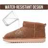image:image100 Genuine Leather Womens Boots FurLined Booties Ankle Boots for WomenMocha Suede