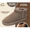 image:image100 Genuine Leather Womens Boots FurLined Booties Ankle Boots for WomenMushroom Suede