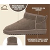 image:image100 Genuine Leather Womens Boots FurLined Booties Ankle Boots for WomenMushroom Suede