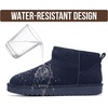 image:image100 Genuine Leather Womens Boots FurLined Booties Ankle Boots for WomenNavy Suede