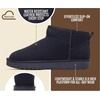 image:image100 Genuine Leather Womens Boots FurLined Booties Ankle Boots for WomenNavy Suede