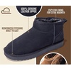 image:image100 Genuine Leather Womens Boots FurLined Booties Ankle Boots for WomenNavy Suede