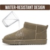 image:image100 Genuine Leather Womens Boots FurLined Booties Ankle Boots for WomenOlive