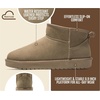image:image100 Genuine Leather Womens Boots FurLined Booties Ankle Boots for WomenTaupe