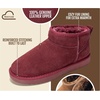 image:image100 Genuine Leather Womens Boots FurLined Booties Ankle Boots for WomenWine Suede