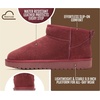 image:image100 Genuine Leather Womens Boots FurLined Booties Ankle Boots for WomenWine Suede