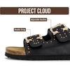 image:image100 Genuine Leather Womens Sandals Slides for Women Everyday Sandals WomenBlackstud
