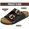 image:image100 Genuine Leather Womens Sandals Slides for Women Everyday Sandals WomenBlackstud