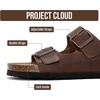 image:image100 Genuine Leather Womens Sandals Slides for Women Everyday Sandals WomenBrown Distressed
