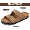image:image100 Genuine Leather Womens Sandals Slides for Women Everyday Sandals WomenChestnut