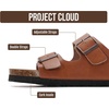 image:image100 Genuine Leather Womens Sandals Slides for Women Everyday Sandals WomenCognac