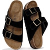image:image100 Genuine Leather Womens Sandals Slides for Women Everyday Sandals WomenBlack Suede