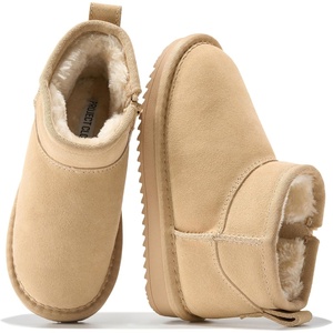 image:image100 Genuine Leather Girls Boots Water Resistant Ankle Boots for GirlsNude Suede