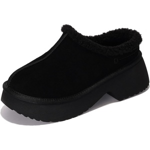 image:image100 Genuine Leather Platform Clogs for Women  Fall Shoes for Women 2026Black Fur
